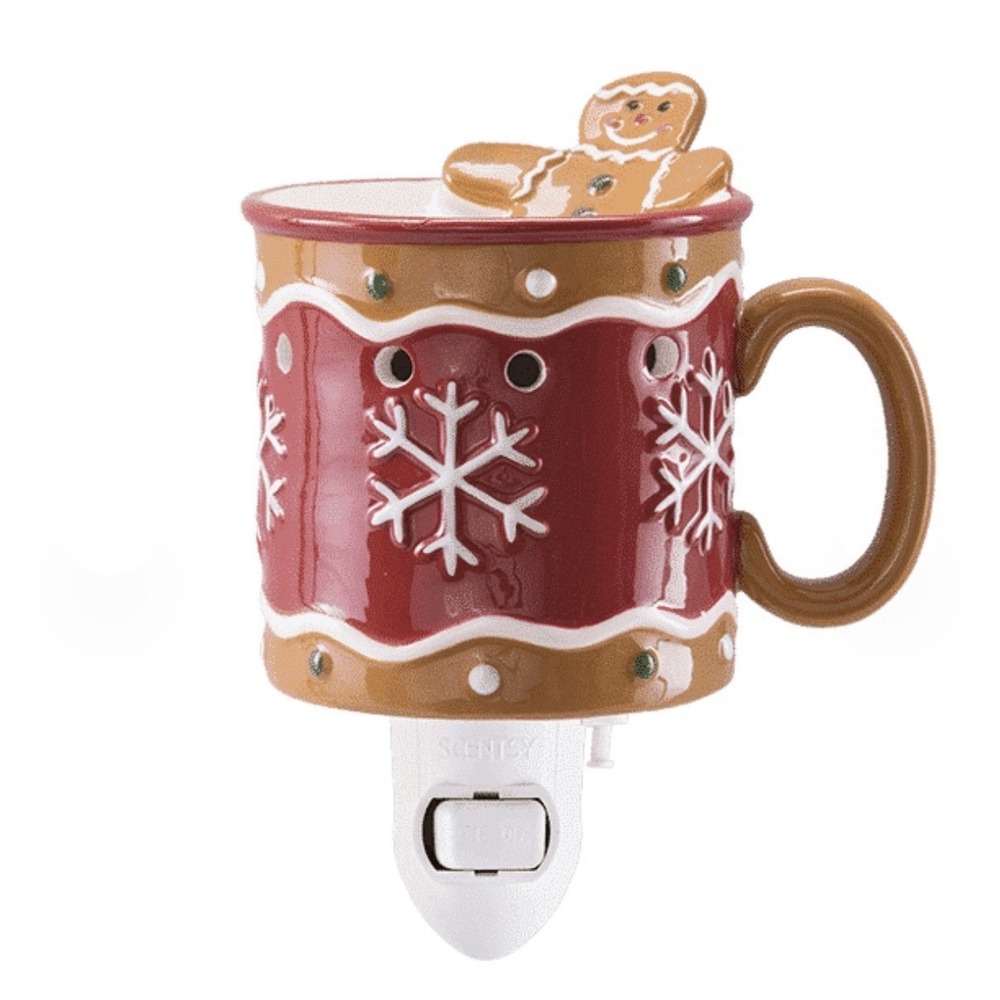 Scentsy Gingerbread Man Mini Warmer Ceramic Mug Holiday Christmas Plug In New